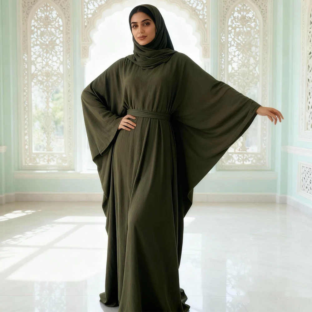 Eid Djellaba Batwing Butterfly Sleeve Abaya Dubai Kaftan Muslim Dress for Women Kebaya Caftan Robe Prayer Vestidos Jalabiya Gown
Eid Djellaba Batwing Butterfly Sleeve Abaya Dubai Kaftan Muslim Dress for Women Kebaya Caftan Robe Prayer Vestidos Jalabiya Gown