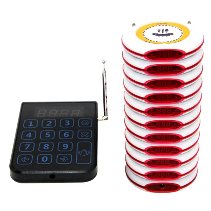 Red Light Strong Signal Vibrating Waterproof Wireless Restaurant Guest Food Buzzer Queue Calling Paging System Coaster Pager
Red Light Strong Signal Vibrating Waterproof Wireless Restaurant Guest Food Buzzer Queue Calling Paging System Coaster Pager