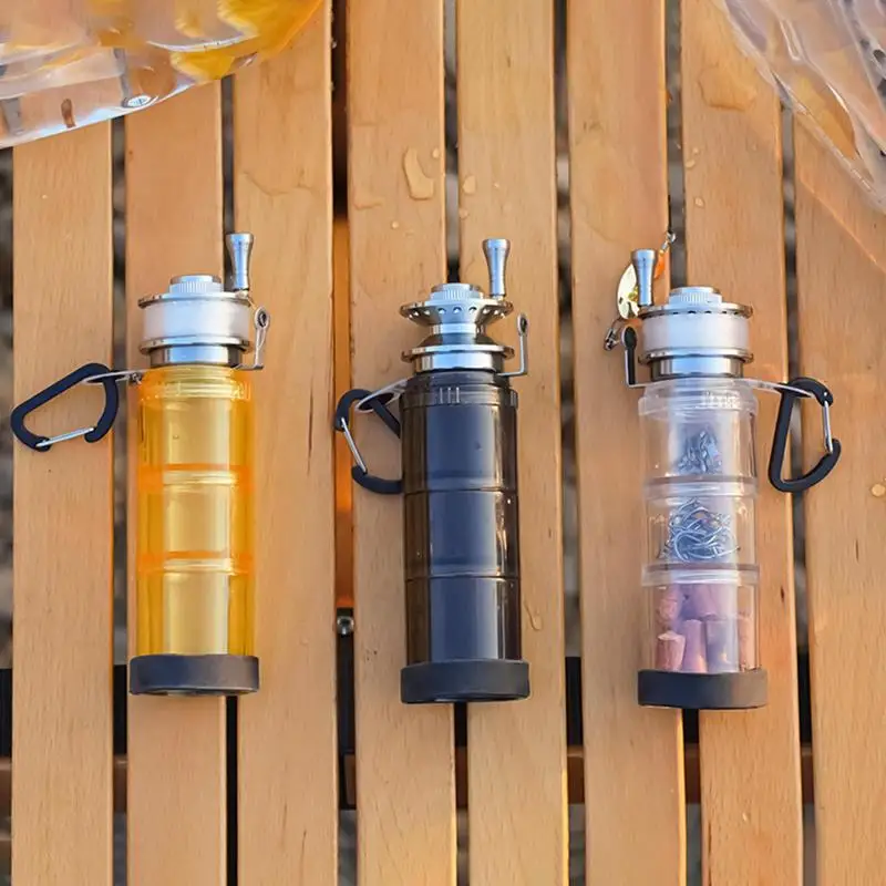 Portable Fishing Lures Storage Bottle With Fishing Reel Fishing Bait Bottle Fishing Gear Storage Box Bottle For Fishing Supplies 
Portable Fishing Lures Storage Bottle With Fishing Reel Fishing Bait Bottle Fishing Gear Storage Box Bottle For Fishing Supplies
