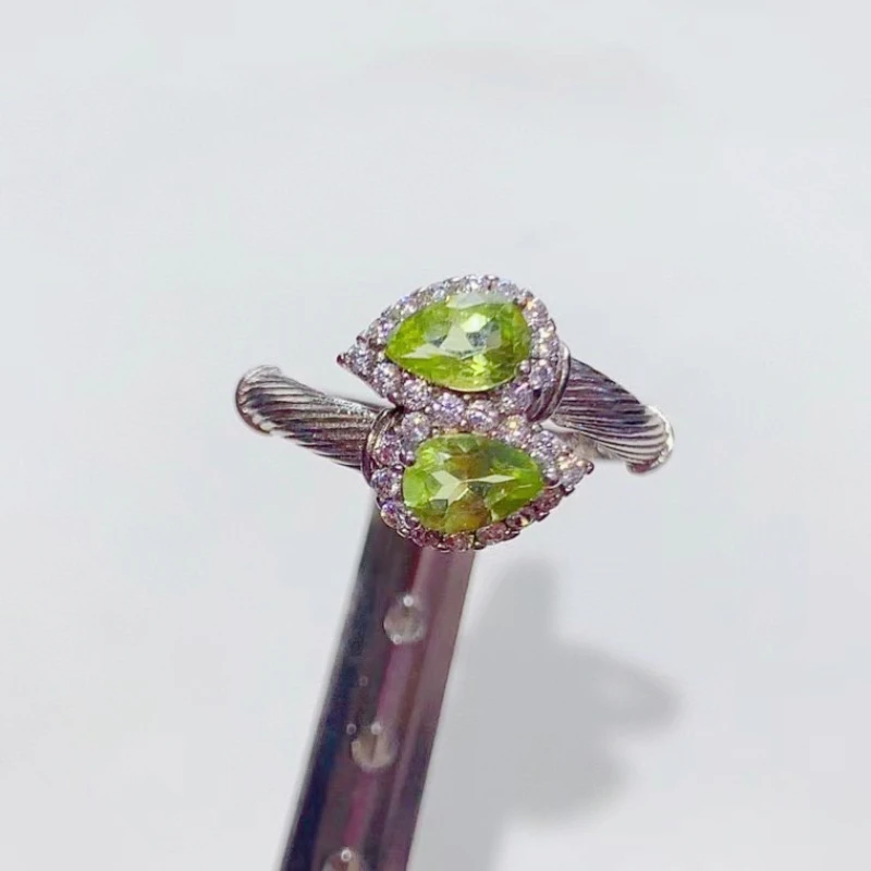 925 Silver Two Gemstones Ring Natural Peridot Ring for Women 4mm*6mm Genuine Peridot Jewelry with Certificate
925 Silver Two Gemstones Ring Natural Peridot Ring for Women 4mm*6mm Genuine Peridot Jewelry with Certificate