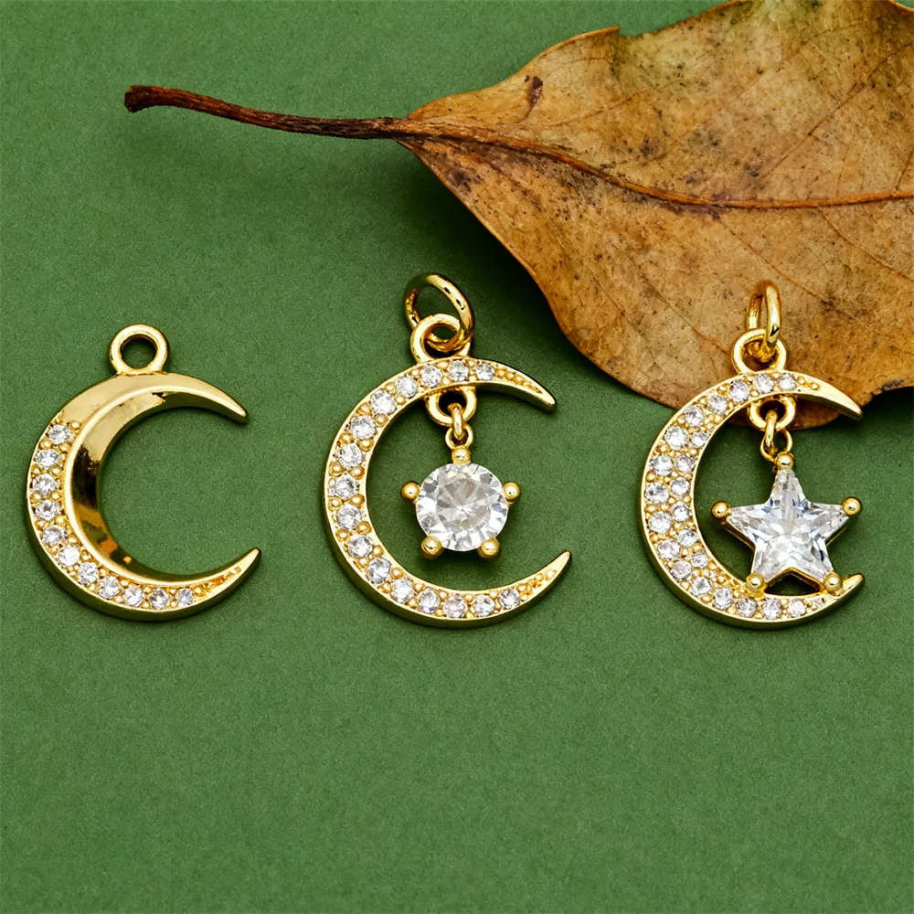 3Pcs Pendants Brass Cubic Zirconia Moon Charm for DIY Jewelry Necklace Bracelet Celestial Style Accessories for Party Decoration
3Pcs Pendants Brass Cubic Zirconia Moon Charm for DIY Jewelry Necklace Bracelet Celestial Style Accessories for Party Decoration