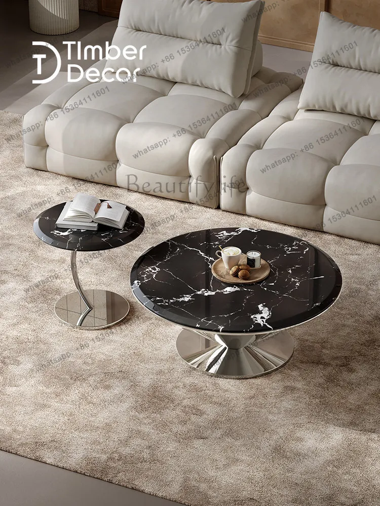 LD Italian minimalist marble coffee table combination light luxury high-end round coffee table
LD Italian minimalist marble coffee table combination light luxury high-end round coffee table