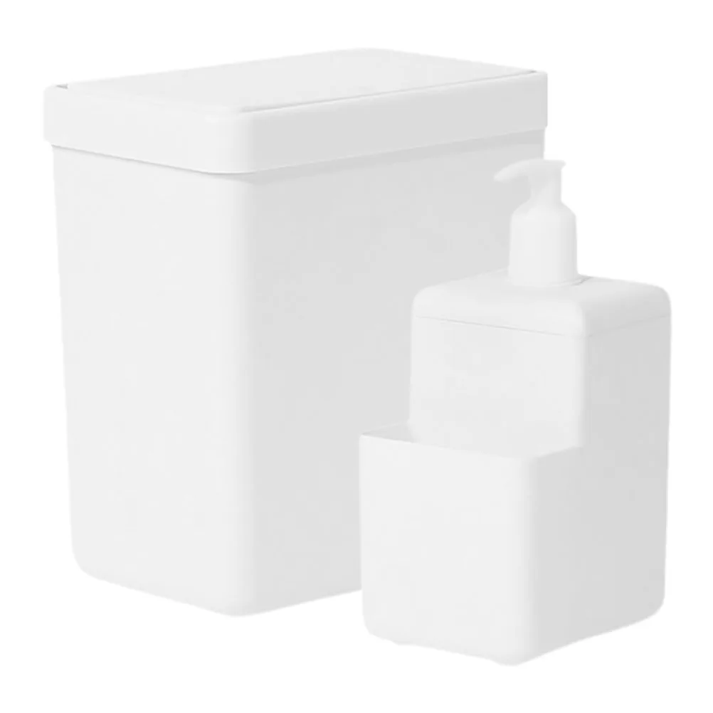 Trash Can Lid Bathroom Desk Black White Rubbish Bin Foaming Soap Dispenser Small Waste Basket Plastic Easy Clean
Trash Can Lid Bathroom Desk Black White Rubbish Bin Foaming Soap Dispenser Small Waste Basket Plastic Easy Clean