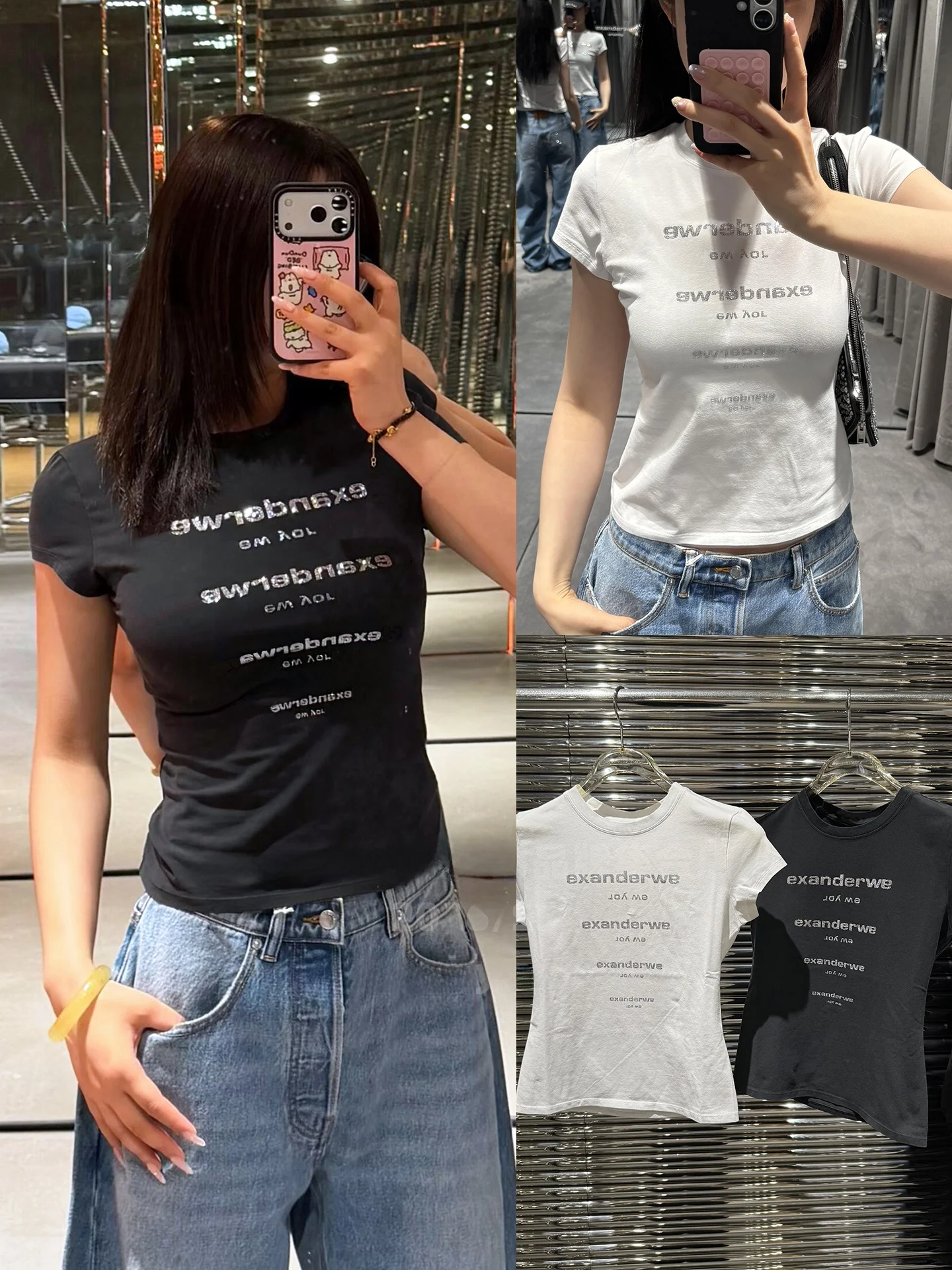 Slim Fit Gradient Letter Rhinestone Short Sleeve T-Shirt Women's Summer Fashion Cotton round Neck Top Female Fashion Trend
Slim Fit Gradient Letter Rhinestone Short Sleeve T-Shirt Women's Summer Fashion Cotton round Neck Top Female Fashion Trend