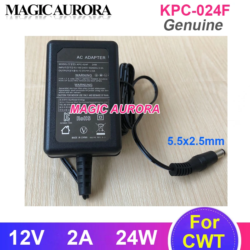 EU Plug For CWT KBC-024F AC Adapter 12V 2A 24W Charger 7832he-e2 Video Recorder Power Supply 5.5x2.5mm
EU Plug For CWT KBC-024F AC Adapter 12V 2A 24W Charger 7832he-e2 Video Recorder Power Supply 5.5x2.5mm