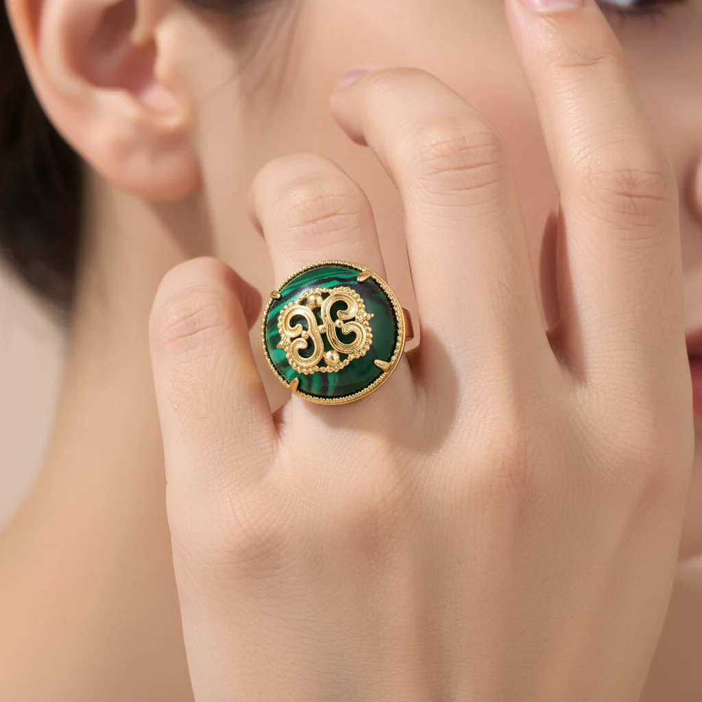 Vintage Malachite Tiger Eye Stone Ring for Women Gold Color Brass Adjustable Finger Rings Fashion Jewelry Gifts
Vintage Malachite Tiger Eye Stone Ring for Women Gold Color Brass Adjustable Finger Rings Fashion Jewelry Gifts