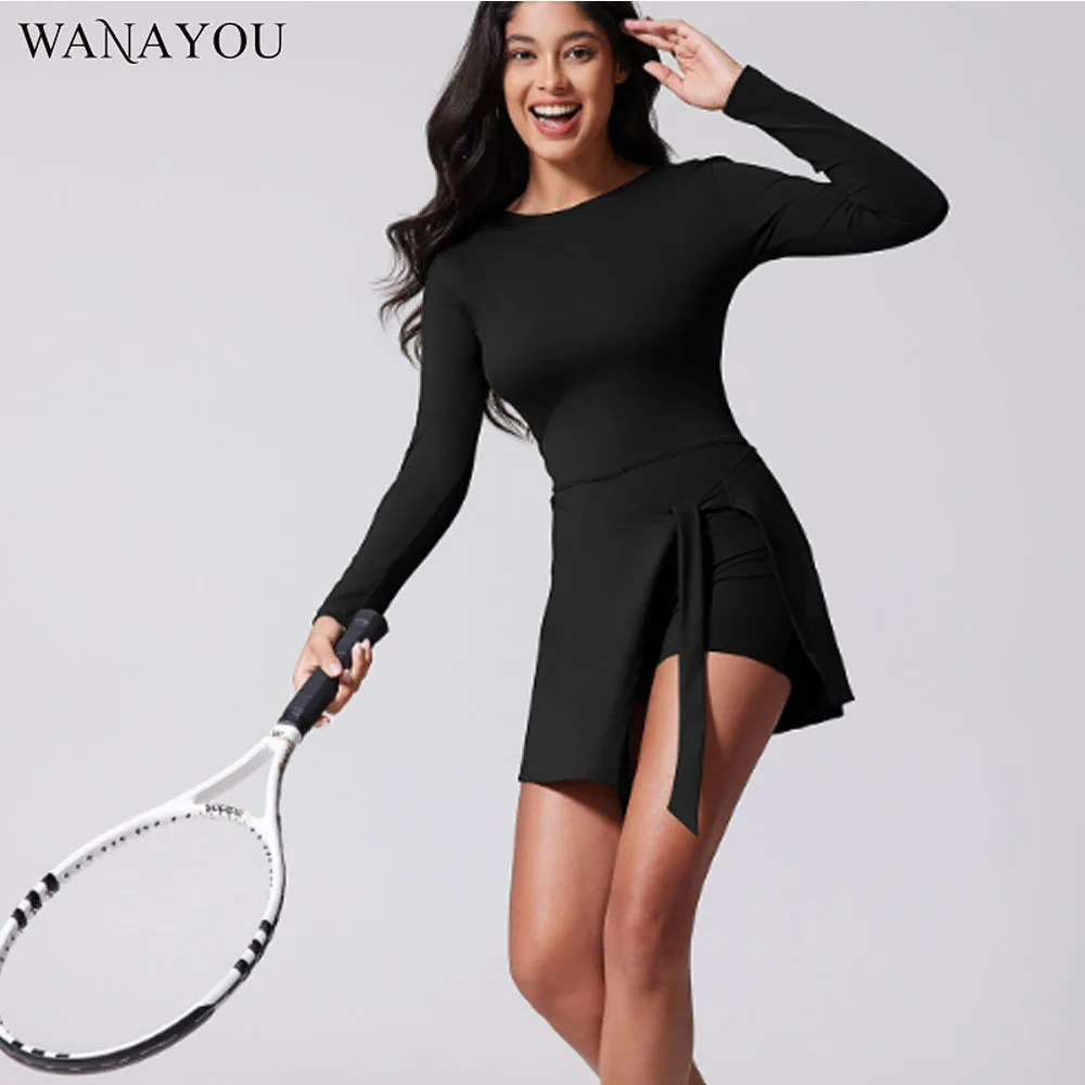 WANAYOU Women's Yoga Tennis Dress,Casual Yoga Sports Long Sleeve Jumpsuit,Backless Tennis Dress Sports Jumpsuit
WANAYOU Women's Yoga Tennis Dress,Casual Yoga Sports Long Sleeve Jumpsuit,Backless Tennis Dress Sports Jumpsuit