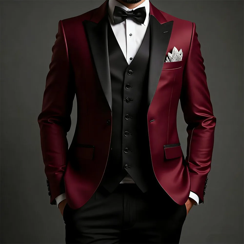 Classic Men's Suits 3 Pcs Fashion Formal Groom Suit Slim Fit Bespoke Office Event Men's Suit (Jacket+Vest+Pants)
Classic Men's Suits 3 Pcs Fashion Formal Groom Suit Slim Fit Bespoke Office Event Men's Suit (Jacket+Vest+Pants)