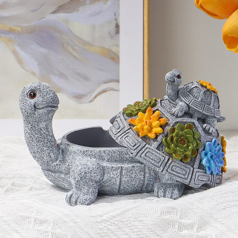 Creative Resin Mother & Child Turtle & Succulent Ashtray with Lid, Decorative Ornament for Living Room Coffee Table & Office
Creative Resin Mother & Child Turtle & Succulent Ashtray with Lid, Decorative Ornament for Living Room Coffee Table & Office