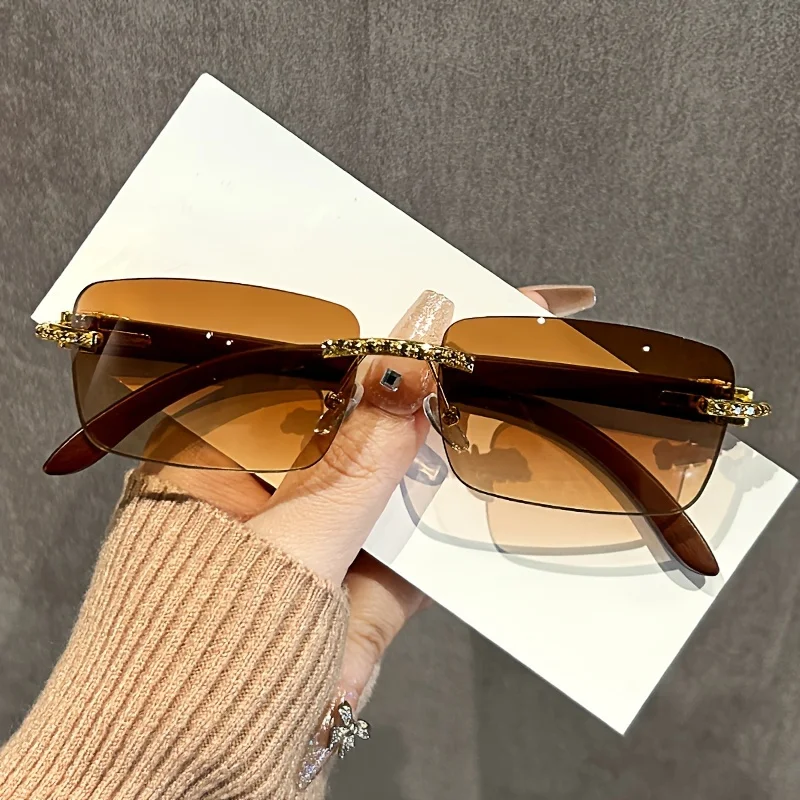 Square Rimless Fashion Sunglasses For Men Women Rhinestone Luxury Glasses Fashion Shades Travel Outdoor Small Eyewear
Square Rimless Fashion Sunglasses For Men Women Rhinestone Luxury Glasses Fashion Shades Travel Outdoor Small Eyewear