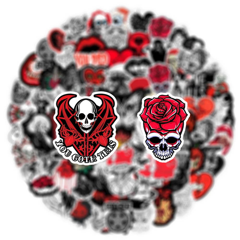 10/30/50/100pcs Gothic Horror Black Red Skull Stickers Cartoon Sticker DIY Motorcycle Phone Laptop Car Cool PVC Graffiti Decals
10/30/50/100pcs Gothic Horror Black Red Skull Stickers Cartoon Sticker DIY Motorcycle Phone Laptop Car Cool PVC Graffiti Decals