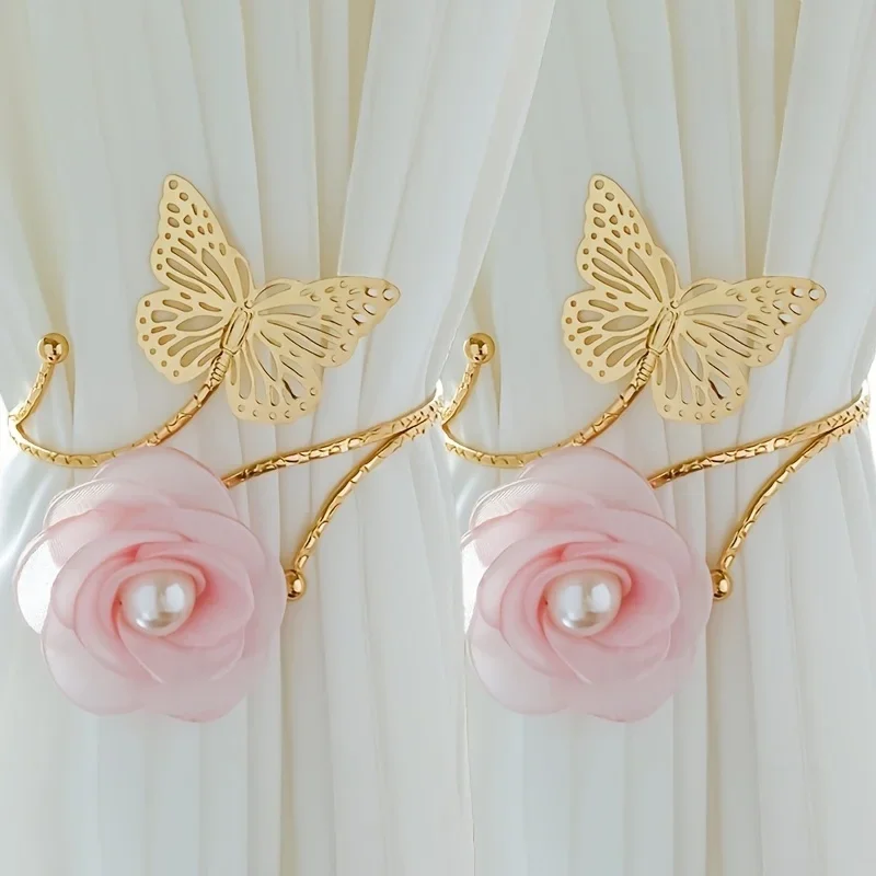 2pcs Flower Butterfly Design Curtain Strap, Minimalist Hollow Out Curtain Buckle For Bedroom And Living Room Decor Home Decor 
2pcs Flower Butterfly Design Curtain Strap, Minimalist Hollow Out Curtain Buckle For Bedroom And Living Room Decor Home Decor