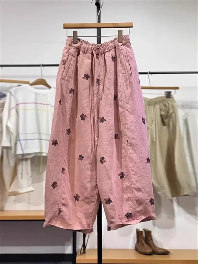 plus Size Women's Casual High Waist Embroidered Floral Wide Leg Pants Drawstring Loose Straight Long Trousers Summer Fashion
plus Size Women's Casual High Waist Embroidered Floral Wide Leg Pants Drawstring Loose Straight Long Trousers Summer Fashion
