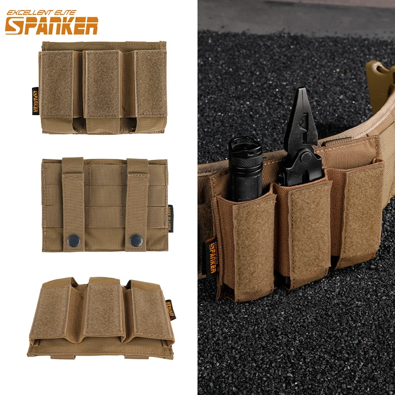 Tactical Magazine Pouch 9MM Triple Mag Bag Molle Flashlight Pouches Hunting Holster Outdoor Mag Bag Accessory
Tactical Magazine Pouch 9MM Triple Mag Bag Molle Flashlight Pouches Hunting Holster Outdoor Mag Bag Accessory