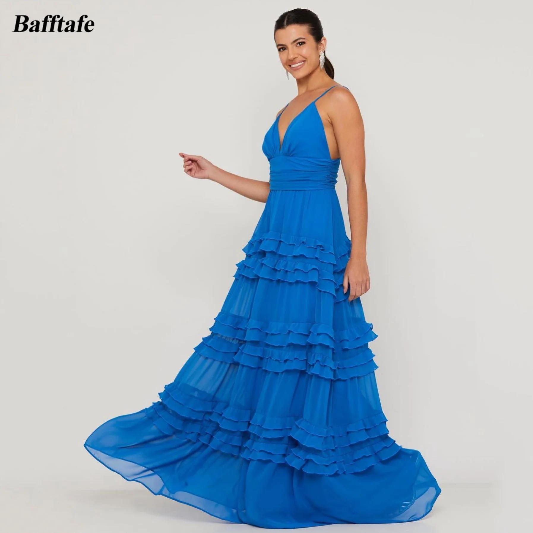 Bafftafe Blue Chiffon Women Evening Gowns Formal Tiered Skirt Long Prom Dresses Backless Special Occasion Wedding Party Dress
Bafftafe Blue Chiffon Women Evening Gowns Formal Tiered Skirt Long Prom Dresses Backless Special Occasion Wedding Party Dress