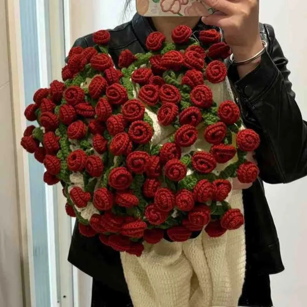 Not Finished Product Rose Bouquet Blankets 110cm DIY Flower Bouquet Blanket Crochet Kit Handmade Crocheted 
Not Finished Product Rose Bouquet Blankets 110cm DIY Flower Bouquet Blanket Crochet Kit Handmade Crocheted