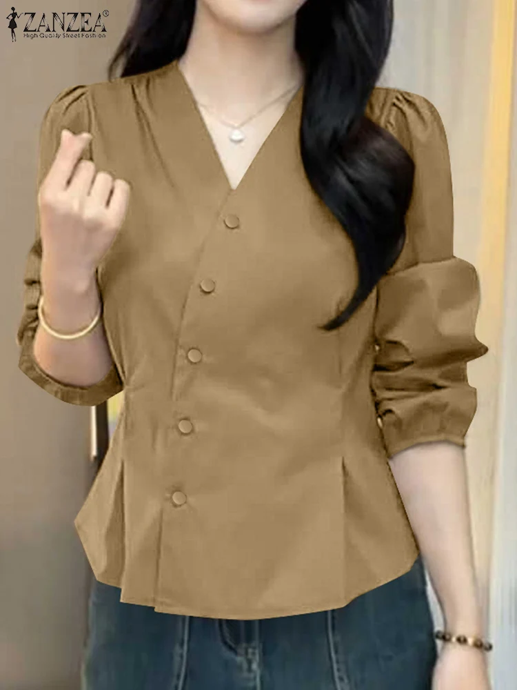 ZANZEA Waist-Cinched Button Up Blouses Casual V Neck Solid Stylish Tunic Tops Elegant Daily Wear Women 2025 Spring Shirts
ZANZEA Waist-Cinched Button Up Blouses Casual V Neck Solid Stylish Tunic Tops Elegant Daily Wear Women 2025 Spring Shirts