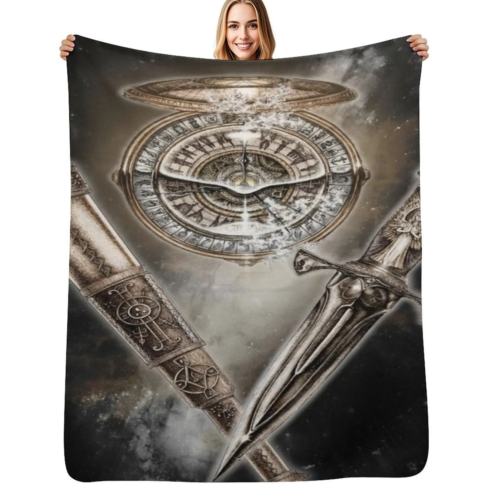 Golden compass knife and glass Throw Blanket Soft Breathable Blanket for Night Sleeping
Golden compass knife and glass Throw Blanket Soft Breathable Blanket for Night Sleeping