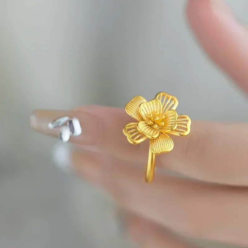 9999 Real Gold 24K Premium Light Luxury Ancient Open Flower Ring K Gold Hollow Lilac Ring
9999 Real Gold 24K Premium Light Luxury Ancient Open Flower Ring K Gold Hollow Lilac Ring