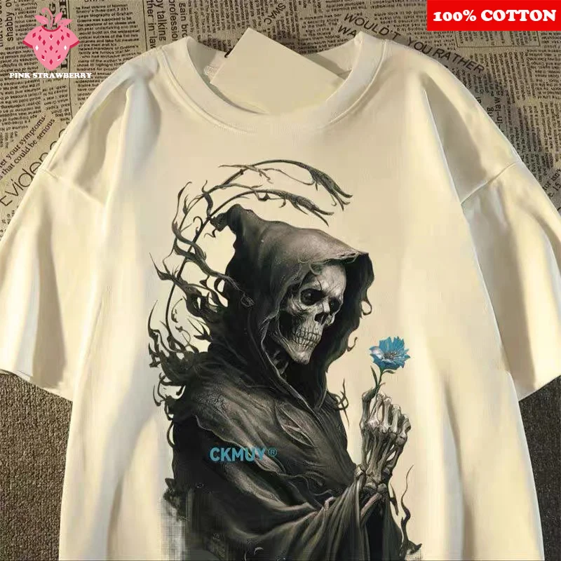 American style Retro Skull Print T-shirt Men Summer 2025 New 100% Cotton Short sleeve T-shirt Loose Y2k Top Street Male clothing
American style Retro Skull Print T-shirt Men Summer 2025 New 100% Cotton Short sleeve T-shirt Loose Y2k Top Street Male clothing