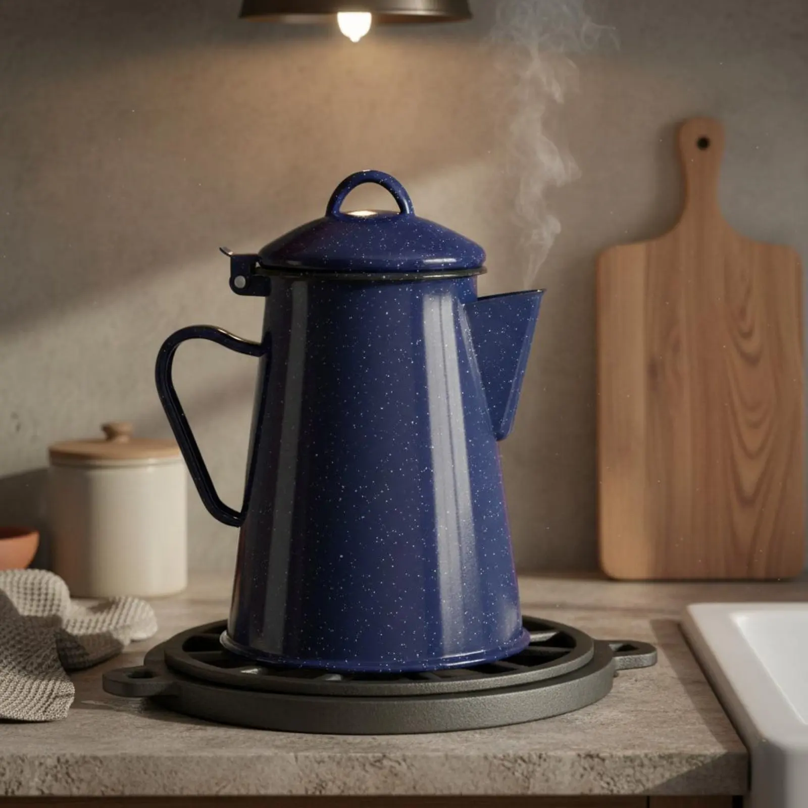 Enamel Coffee Pot Campfire Use Camping Enamel Pot Blue Speckled Kettle Retro Design Coffee Boiler Heat Resistant for Picnic
Enamel Coffee Pot Campfire Use Camping Enamel Pot Blue Speckled Kettle Retro Design Coffee Boiler Heat Resistant for Picnic