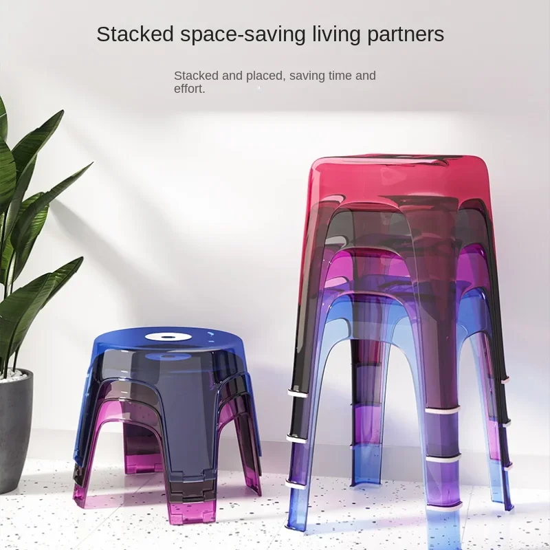 Transparent Plastic Stool Household Thickened Stackable Dining Table Simple Light Luxury High Acrylic Chair Furniture
Transparent Plastic Stool Household Thickened Stackable Dining Table Simple Light Luxury High Acrylic Chair Furniture