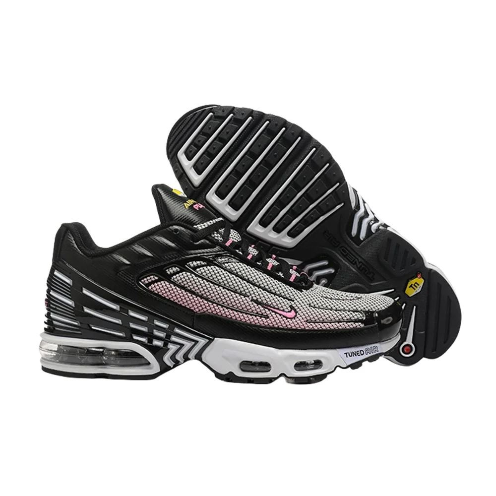 Мужские кроссовки Nike Air Max Plus 3, противоскользящие и устойчивые к истиранию ткань, синтетическая кожа, сетка, дышащие кроссовки, черные и розовые
Мужские кроссовки Nike Air Max Plus 3, противоскользящие и устойчивые к истиранию ткань, синтетическая кожа, сетка, дышащие кроссовки, черные и розовые