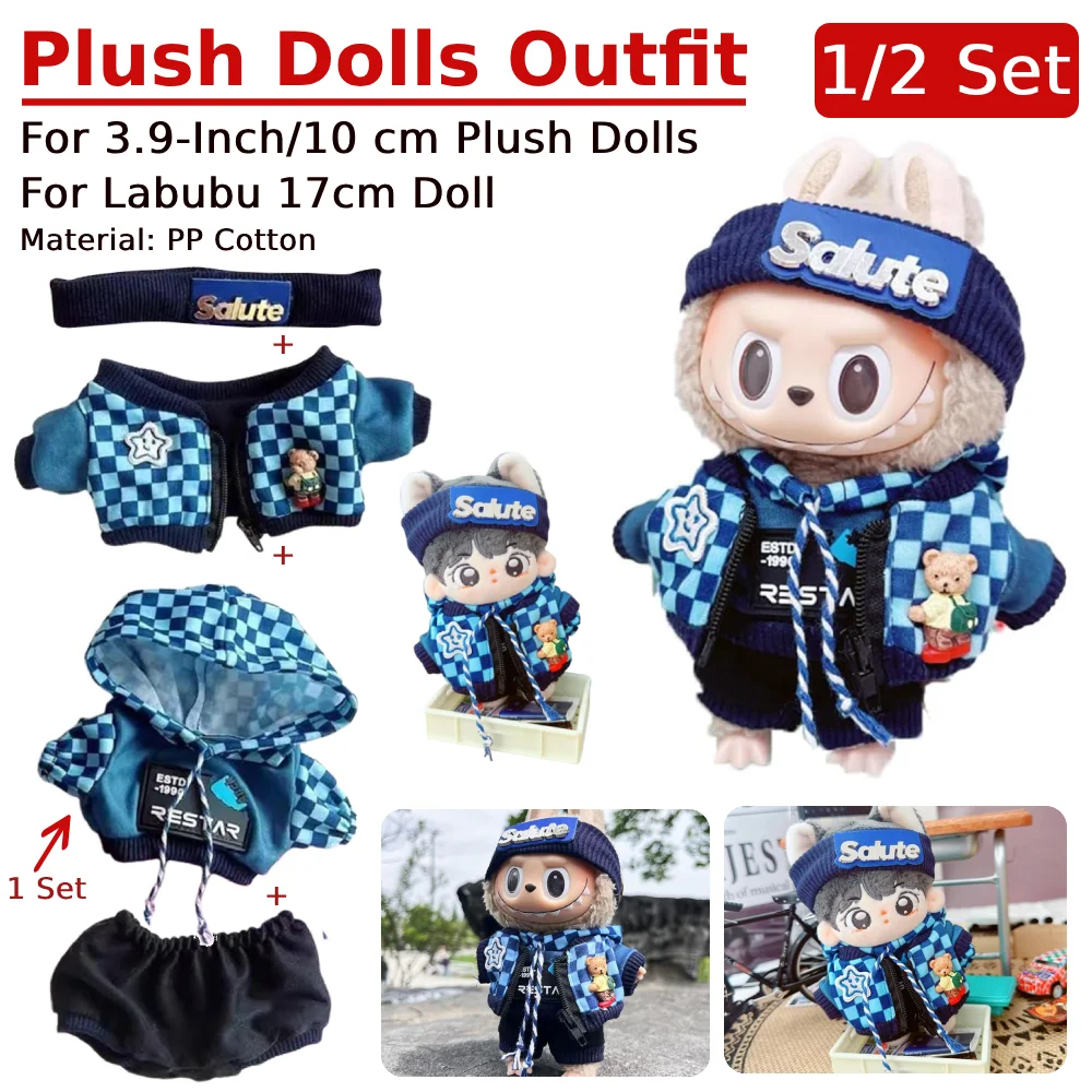 1/2Set Cute Plush Doll Clothes For Labubu 17cm Doll Clothes Headband Hoodie Coat Trousers for Korea Kpop/Exo/Idol Dolls Clothing
1/2Set Cute Plush Doll Clothes For Labubu 17cm Doll Clothes Headband Hoodie Coat Trousers for Korea Kpop/Exo/Idol Dolls Clothing