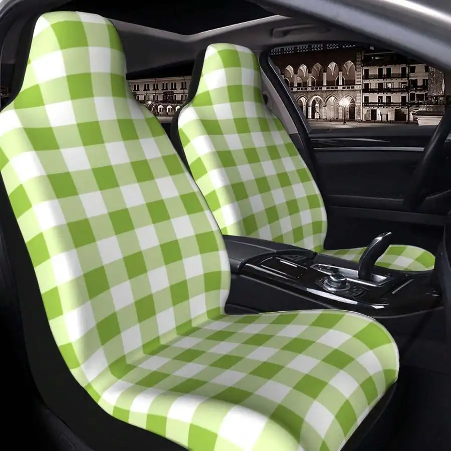 2pcs Green White Plaid Car Seat Covers Universal Fit Auto Interior Protector Easy Install
2pcs Green White Plaid Car Seat Covers Universal Fit Auto Interior Protector Easy Install