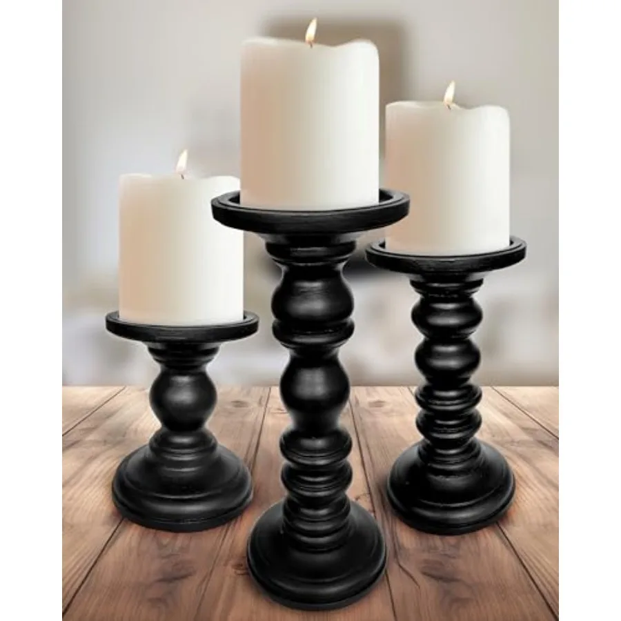 Candle Holders for Pillar Candles Set of 3 Tall Large Rustic Pillar Candlestick Stands - Fits Both 4 inch and 3 inch Wide Pilla
Candle Holders for Pillar Candles Set of 3 Tall Large Rustic Pillar Candlestick Stands - Fits Both 4 inch and 3 inch Wide Pilla
