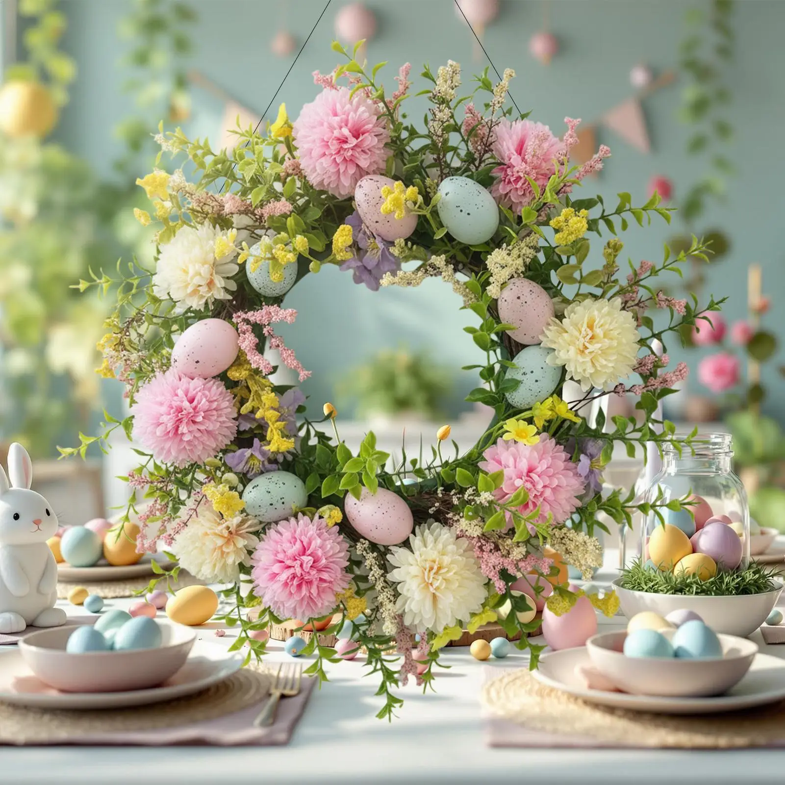 Пасхальный венок с разноцветными яйцами и маргаритками, 15,75 дюймов, искусственный, для дома, крыльца, окна, стены, праздничный декор
Пасхальный венок с разноцветными яйцами и маргаритками, 15,75 дюймов, искусственный, для дома, крыльца, окна, стены, праздничный декор