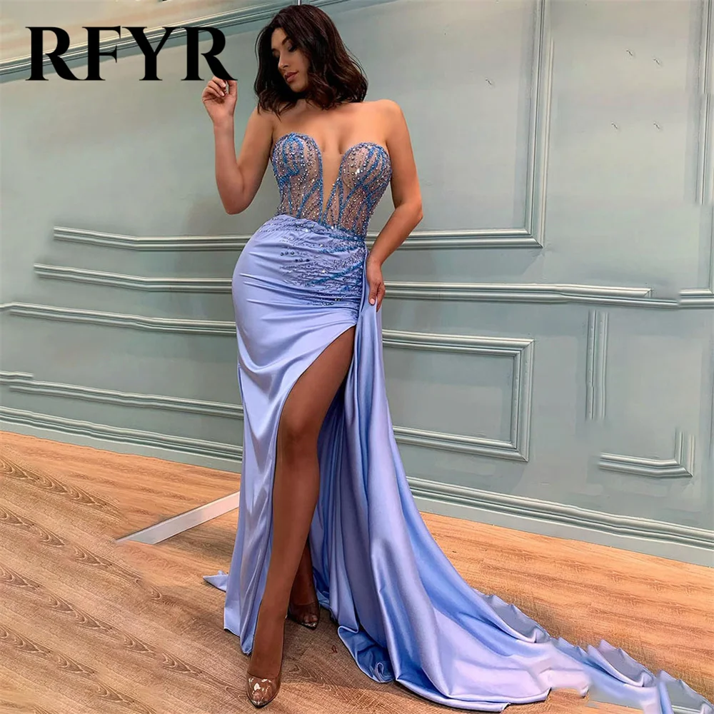 RFYR Purple Elegant Sweetheart Women Evening Dress Simple Sleeveless with Pleat Satin Split Trumpet Prom Formal Dress Customized
RFYR Purple Elegant Sweetheart Women Evening Dress Simple Sleeveless with Pleat Satin Split Trumpet Prom Formal Dress Customized