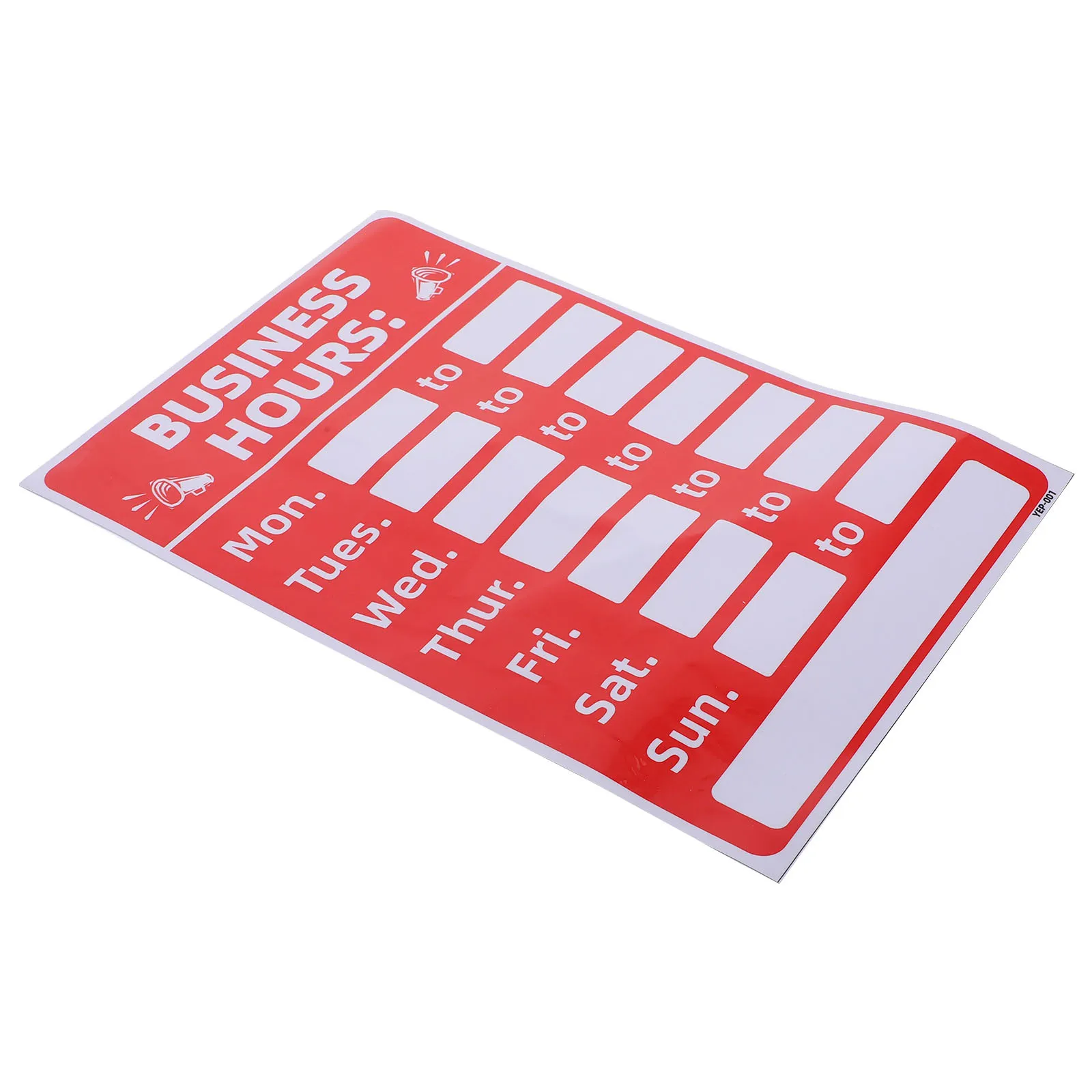 Перезаписываемый знак для деловых часов, прочный клей, солнцезащитный, водонепроницаемый для магазинов, банков, кафе, знак для деловых часов
Перезаписываемый знак для деловых часов, прочный клей, солнцезащитный, водонепроницаемый для магазинов, банков, кафе, знак для деловых часов