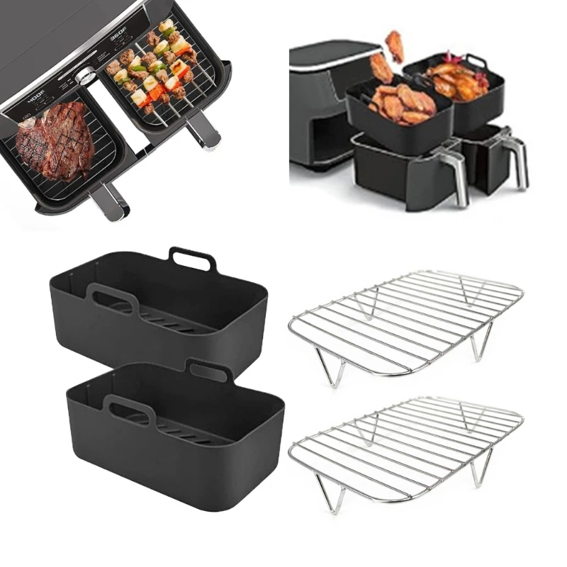 H7EA Silicone Air Fryer Tray Rectangular Basket Baking Inner Air Fryer Accessories
H7EA Silicone Air Fryer Tray Rectangular Basket Baking Inner Air Fryer Accessories