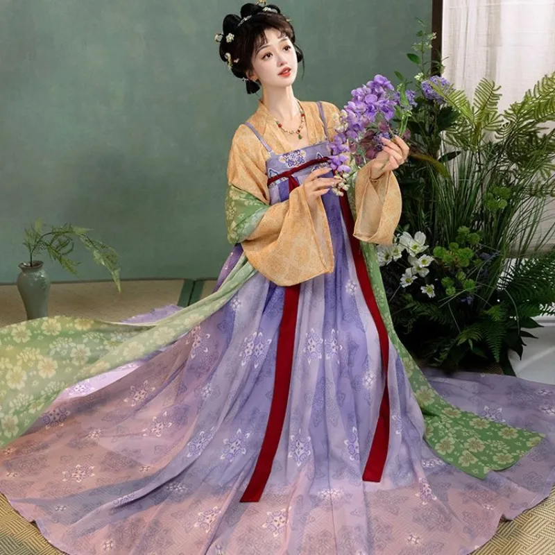 Chinese Traditional Hanfu Dress Retro Style Women Tang Dynasty Printing Big Sleeve Dress Elegant Cosplay Fairy Dance Costume Set
Chinese Traditional Hanfu Dress Retro Style Women Tang Dynasty Printing Big Sleeve Dress Elegant Cosplay Fairy Dance Costume Set