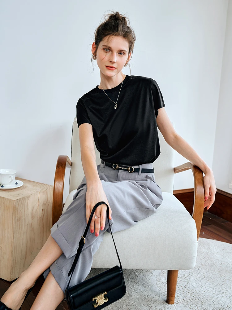 OLrain Cotton Solid Classic T-shirt 2025 New Straight Knitted Casual Crew Neck Short Sleeve Simple Basic Female Tops O24XT91210
OLrain Cotton Solid Classic T-shirt 2025 New Straight Knitted Casual Crew Neck Short Sleeve Simple Basic Female Tops O24XT91210