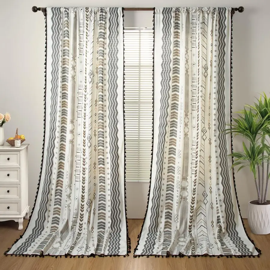 Sliding Door Curtains for Patio Door Window Boho Curtains 108 Inches 2 Panels Black and White Western Aztec Long Drapes with Tas
Sliding Door Curtains for Patio Door Window Boho Curtains 108 Inches 2 Panels Black and White Western Aztec Long Drapes with Tas