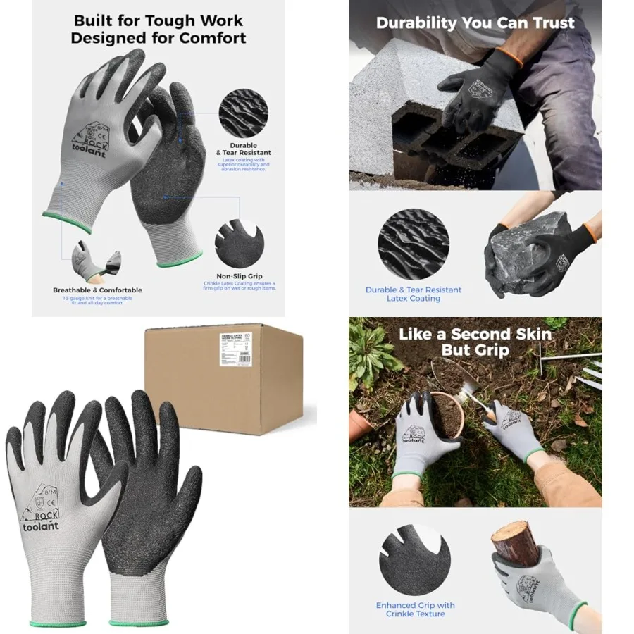 Crinkle Latex Work Gloves Bulk, Rubber Coated Safety Work Gloves for Men and Women, 60 Pairs for Construction, Gardening, Wareh
Crinkle Latex Work Gloves Bulk, Rubber Coated Safety Work Gloves for Men and Women, 60 Pairs for Construction, Gardening, Wareh