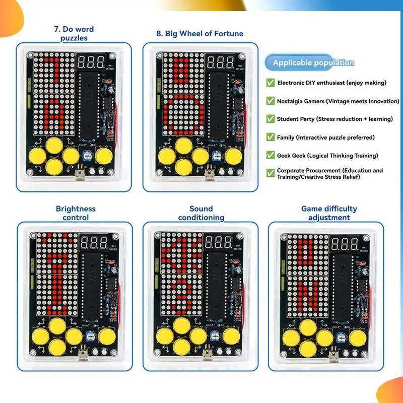 B48A DIY Пиксельный игровой комплект с голосовой мини-пиксельной игровой консоль Электроника DIY Kit Паяльный проект Практика Набор для обучения припою B
B48A DIY Пиксельный игровой комплект с голосовой мини-пиксельной игровой консоль Электроника DIY Kit Паяльный проект Практика Набор для обучения припою B
