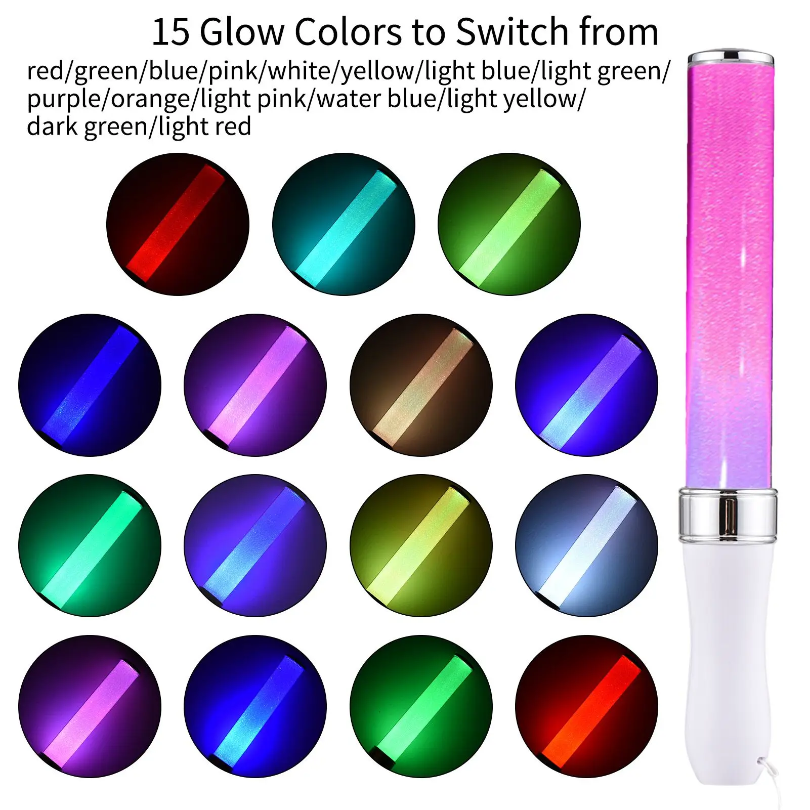 LED Glow Stick Party Stick 15-Color Concert Flashing Light Multicolor 15 Colors Changing 2 Lighting Modes Bright Flashing Light
LED Glow Stick Party Stick 15-Color Concert Flashing Light Multicolor 15 Colors Changing 2 Lighting Modes Bright Flashing Light