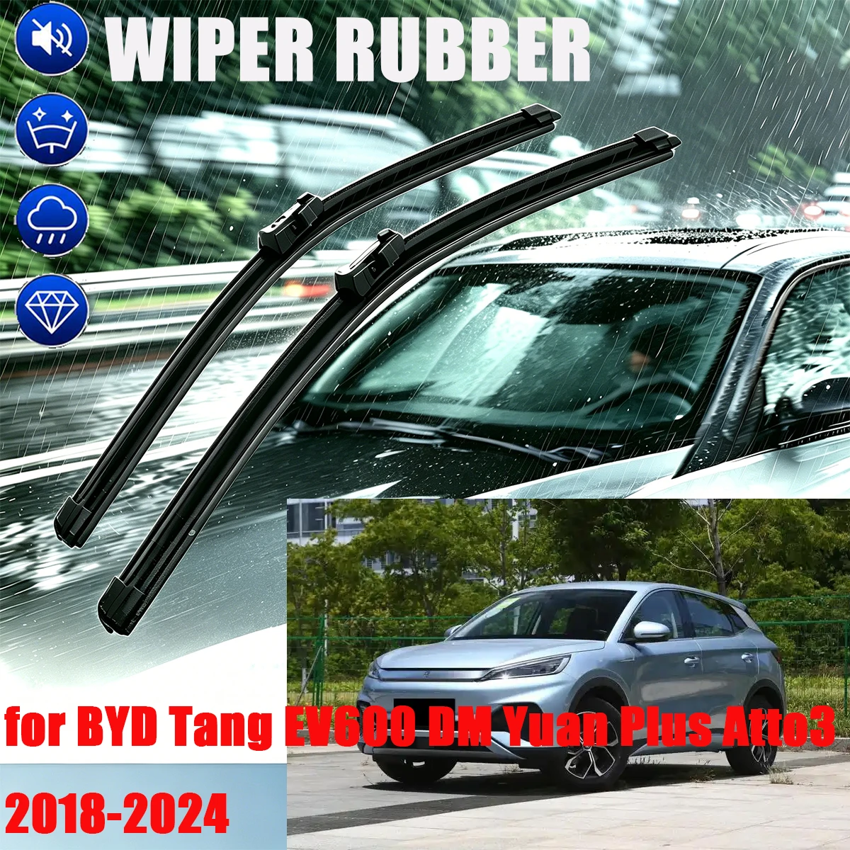 Front Wiper Accessorie New Upgraded Double Rubber Car Wipers For BYD Tang EV600 DM Yuan Plus Atto3 2018-2024 2024
Front Wiper Accessorie New Upgraded Double Rubber Car Wipers For BYD Tang EV600 DM Yuan Plus Atto3 2018-2024 2024