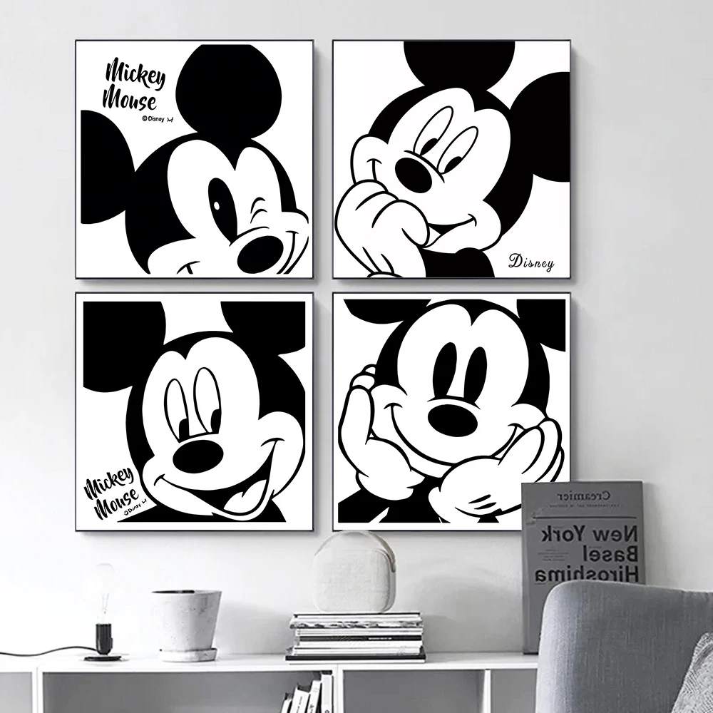 MINISO Disney Black White Minimalist Mickey Mouse Wall Art Anime Posters Modern Cartoon Room Home Decor Canvas Painting Murals
MINISO Disney Black White Minimalist Mickey Mouse Wall Art Anime Posters Modern Cartoon Room Home Decor Canvas Painting Murals