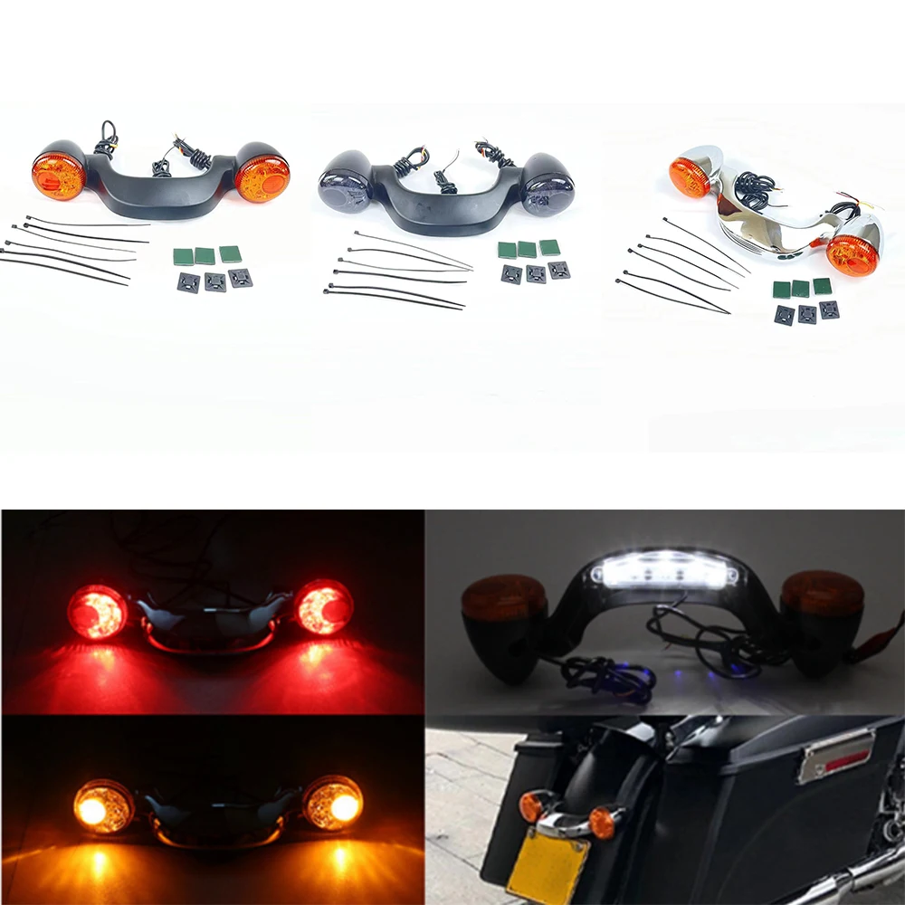 Motorcycle LED Rear Turn Signal Brake Light Bar Smoke/Amber Lens Black/Chrome Running Lamp For Harley Touring10-19 Road King
Motorcycle LED Rear Turn Signal Brake Light Bar Smoke/Amber Lens Black/Chrome Running Lamp For Harley Touring10-19 Road King