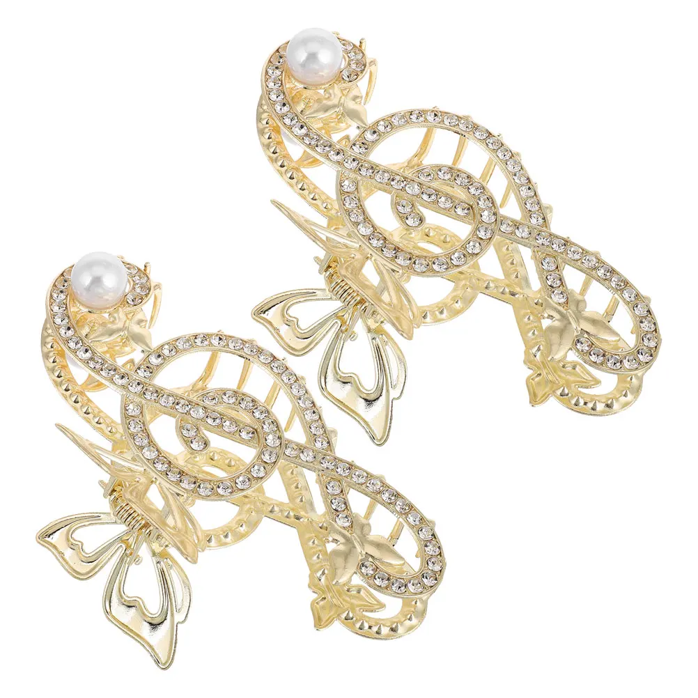2Pcs Hair Claw Clips Sturdy Rhinestones Pearl Back for Thick Long Hair Girls NonSlip Claw Hairpins Bling Silver Musical Note
2Pcs Hair Claw Clips Sturdy Rhinestones Pearl Back for Thick Long Hair Girls NonSlip Claw Hairpins Bling Silver Musical Note