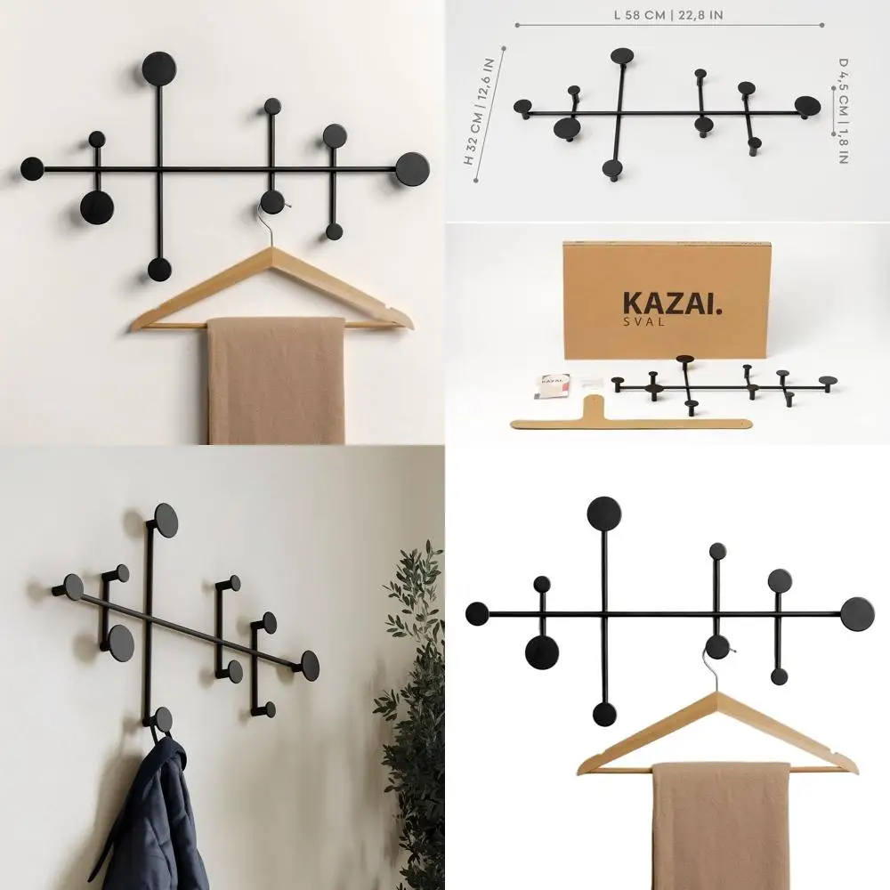 Berlin-Inspired Minimalist Wall-Mounted Coat Rack | Modern Black Metal Hooks for Storage
Berlin-Inspired Minimalist Wall-Mounted Coat Rack | Modern Black Metal Hooks for Storage