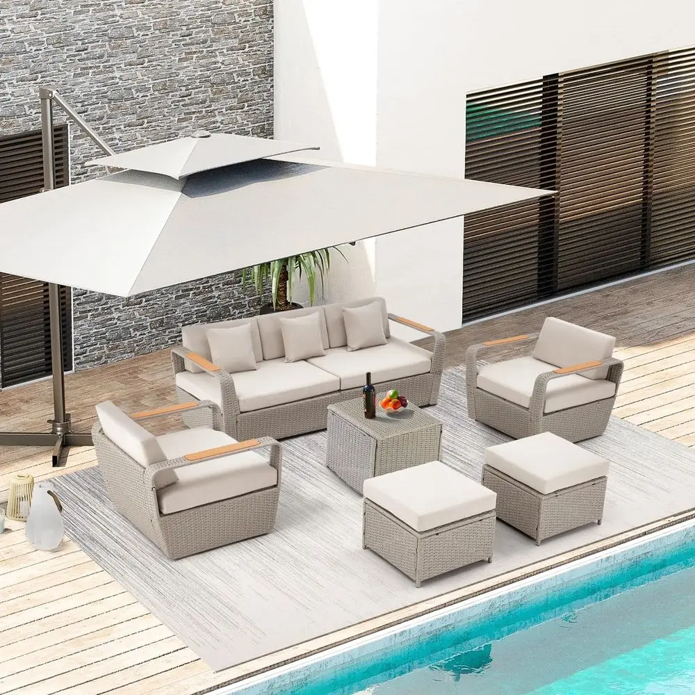 Patio Furniture Set, Oversized 7Seat Outdoor Sectional with Ottoman and Coffee Table, Wicker Rattan Patio Sofa Set with 5 Thick
Patio Furniture Set, Oversized 7Seat Outdoor Sectional with Ottoman and Coffee Table, Wicker Rattan Patio Sofa Set with 5 Thick
