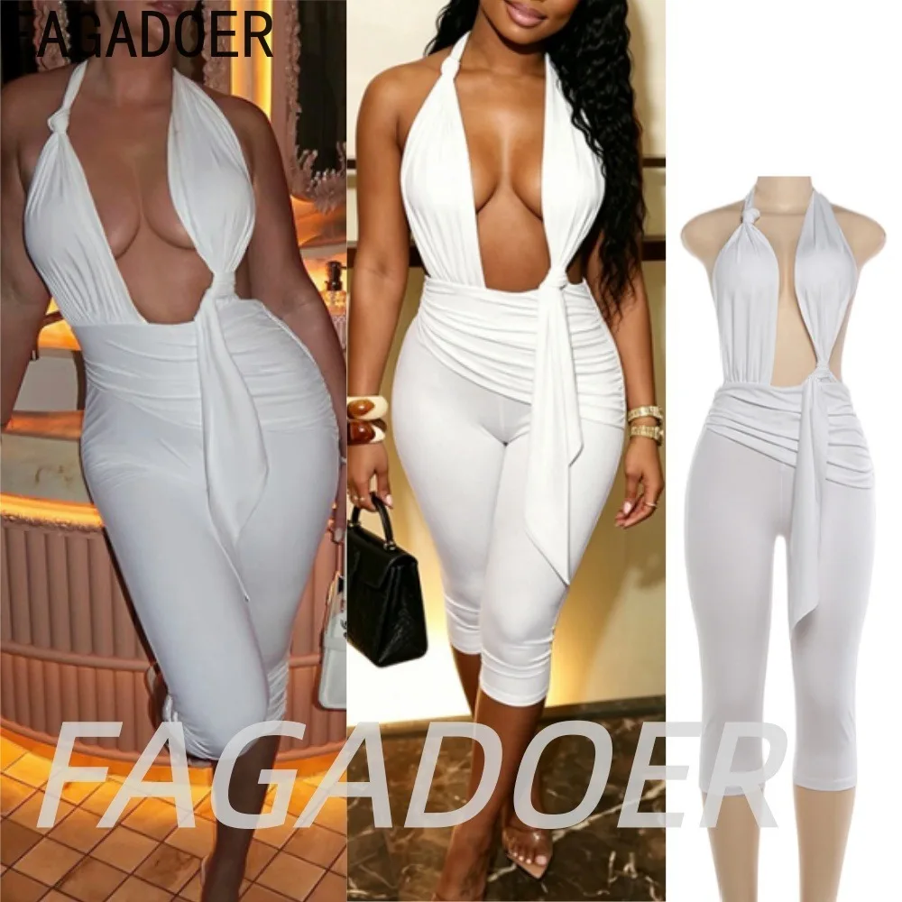 FAGADOER Fashion Ruched Pacthwork Jumpsuits Sexy Deep V Lace-up Bandage Halter Backless Bodycon Romper Hot Girl Street Playsuits
FAGADOER Fashion Ruched Pacthwork Jumpsuits Sexy Deep V Lace-up Bandage Halter Backless Bodycon Romper Hot Girl Street Playsuits