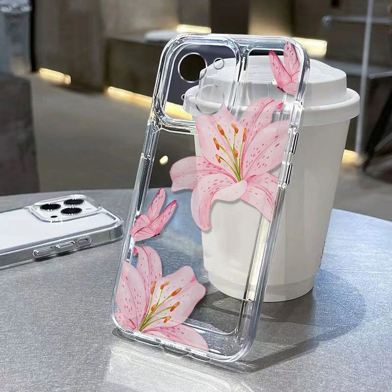 Pink Lily Butterfly iPhone Case For iPhone 16 15 14 13 12 11 Pro Max XR XS MAX 7 8 PLUS MINI INS Transparent Shockproof Cover
Pink Lily Butterfly iPhone Case For iPhone 16 15 14 13 12 11 Pro Max XR XS MAX 7 8 PLUS MINI INS Transparent Shockproof Cover