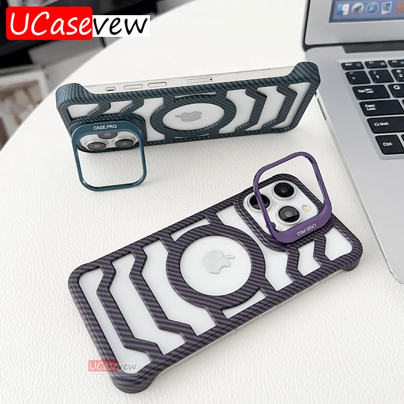 Frameless Fiber Pattern Logo Hole Hollow Magnetic Case for iPhone 12 13 14 15 16 Pro Max 15 16Plus Lens Stand Flip Bracket Cover
Frameless Fiber Pattern Logo Hole Hollow Magnetic Case for iPhone 12 13 14 15 16 Pro Max 15 16Plus Lens Stand Flip Bracket Cover
