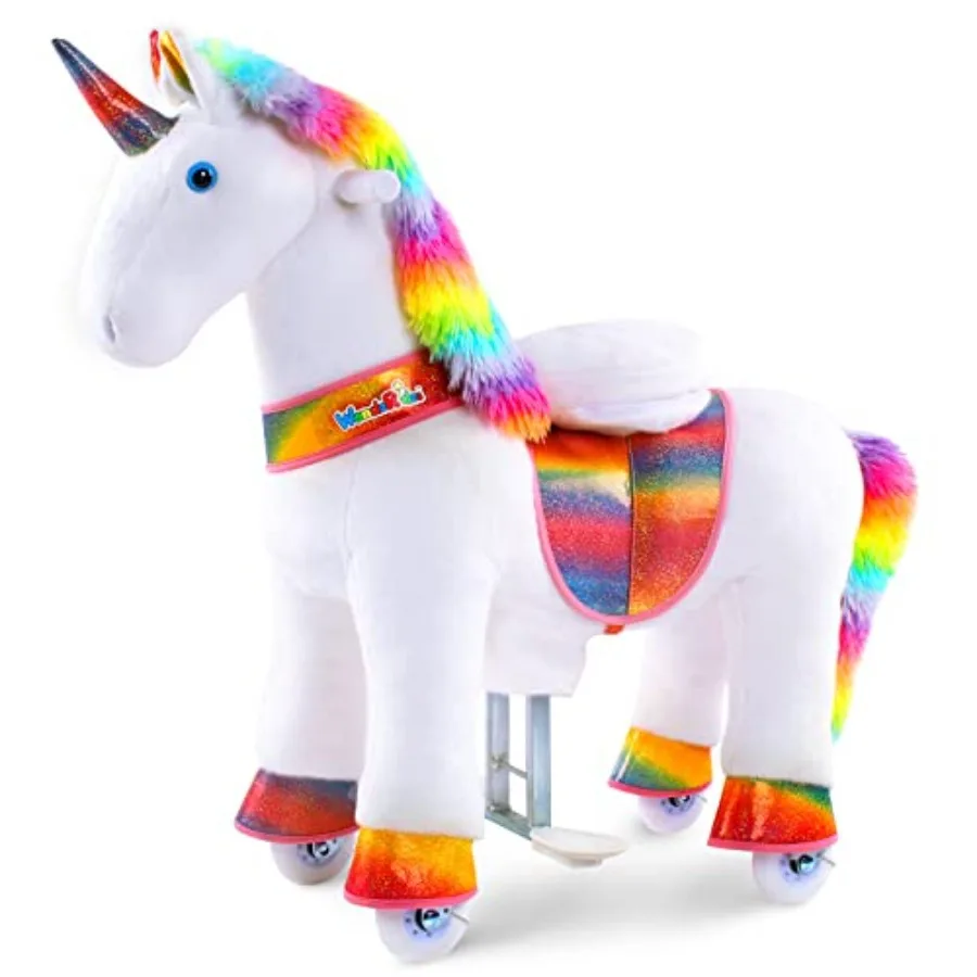 Ride on Unicorn Horse Rainbow Pony Cycle Toy, 30.1 Inch Height Riding Pony Unicorn Toy Plush Rocking Mechanical Walking Animal with Wheels No Battery Size 3 for Kids 3-4 Years
Ride on Unicorn Horse Rainbow Pony Cycle Toy, 30.1 Inch Height Riding Pony Unicorn Toy Plush Rocking Mechanical Walking Animal with Wheels No Battery Size 3 for Kids 3-4 Years